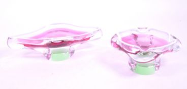 JOSEPH HOSPODKA - CHRIBSKA - TWO MID CENTURY GLASS DISHES