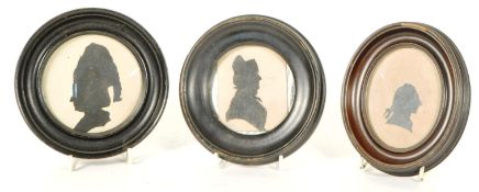 COLLECTION OF THREE EARLY 20TH CENTURY SILHOUETTES IN FRAMES