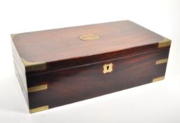 VICTORIAN MAHOGANY CAMPAIGN STYLE WRITING SLOPE