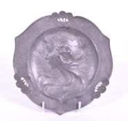 JUVENTA PRIMA METAL - EARLY 20TH CENTURY ART NOUVEAU PEWTER DISH