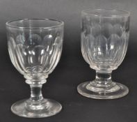 TWO 19TH CENTURY VICTORIAN RUMMER DRINKING GLASSES