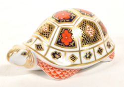 ROYAL CROWN DERBY - 1997 TORTOISE PORCELAIN PAPERWEIGHT