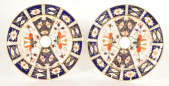 ROYAL CROWN DERBY - TWO MID 20TH CENTURY IMARI PATTERN CHINA PLATES