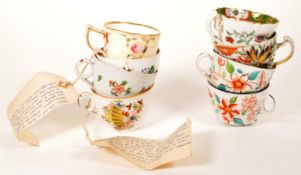 COLLECTION OF EIGHT 18TH / 19TH CENTURY CHINA TEA CUPS