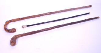 THREE 20TH CENTURY WALKING STICKS