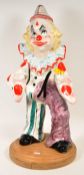 MANNER OF CAPODIMONTE - LARGE MID CENTURY PORCELAIN CLOWN FIGURE