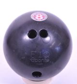 LATE 20TH CENTURY FIQ EBONITE TENPIN BOWLING BALL