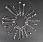 COLLECTION OF 20TH CENTURY GLASS STIRRERS / SWIZZLE STICKS