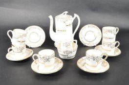 THOMAS FORESTER & SONS - MID CENTURY ART DECO CHINA COFFEE SET