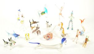 COLLECTION OF 20TH CENTURY MURANO STYLE GLASS ANIMAL FIGURES