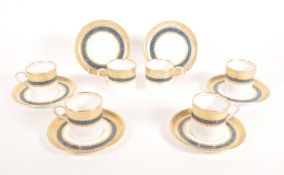 AYNSLEY - EARLY 20TH CENTURY DEMITASSE COFFEE CUPS AND SAUCERS