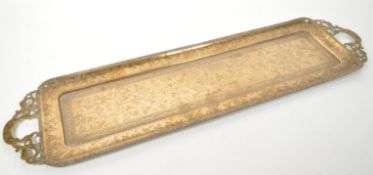 LONG EARLY 20TH CENTURY BRASS INDIAN TRAY
