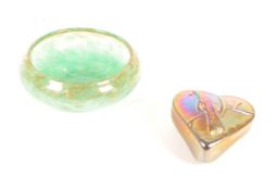 TWO VINTAGE 20TH CENTURY GLASS DECORATIVE ITEMS