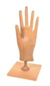 20TH CENTURY WOODEN HAND SHAPED JEWELLERY RING STAND