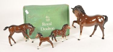 ROYAL DOULTON - FOUR 20TH CENTURY PORCELAIN HORSE FIGURES