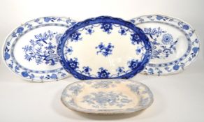 COLLECTION OF 18TH & 19TH CENTURY CERAMIC MEAT PLATTERS