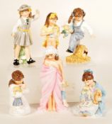 ROYAL WORCESTER - 1990 KATIE'S DAY BONE CHINA FIGURES