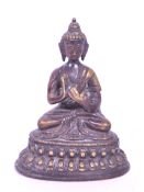 20TH CENTURY BRASS TIBETAN BUDDHA FIGURE SCULPTURE