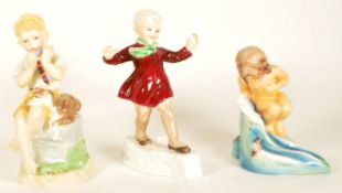 ROYAL WORCESTER - THREE LATE 20TH CENTURY MONTH OF THE YEAR FIGURES