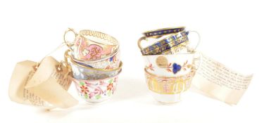 COLLECTION OF EIGHT 19TH CENTURY VICTORIAN CHINA TEA CUPS