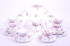 ROYAL ALBERT - MOSS ROSE - LATE 20TH CENTURY CHINA PART TEA SERVICE