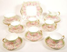 TUSCAN CHINA - 20TH CENTURY PLANT HAND PAINTED TEA SERVICE