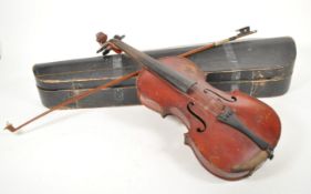 20TH CENTURY TWO PIECE STRINGED VIOLIN INSTRUMENT