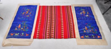 VINTAGE LATE 20TH CENTURY PERSIAN WALL HANGING W/ JAPANESE SILKS