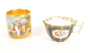 MEISSEN - TWO EARLY 20TH CENTURY PORCELAIN CUPS