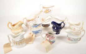 COLLECTION OF 19TH CENTURY PORCELAIN CHINA AND CERAMIC JUG CREAMERS