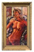 COLIN MOSS - MID CENTURY ORIGINAL OIL ON CANVAS NUDE PORTRAIT PAINTING