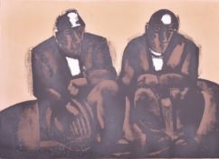 JOSEF HERMAN (1911-2000) - TWO MINERS - LIMITED EDITION SIGNED LITHOGRAPH