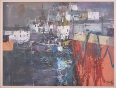 MIKE BERNARD RI (B. 1957) - CLUSTER OF BOATS, POLPERRO - 1998