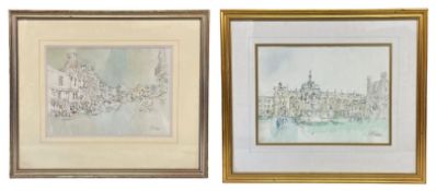 JOHN F. PALMER (BRISTOL SAVAGES) - TWO WATERCOLOUR & INK ON PAPER