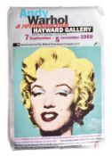ANDY WARHOL - RETROSPECTIVE AT THE HAYWARD GALLERY 1989 VINTAGE POSTER WITH TURQUOISE MARILYN