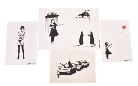 DAVID HUDSON (BRITISH) AFTER BANKSY - FIVE STENCILS