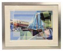 LES MATHEWS (B. 1946) - BRISTOL DOCKS - LIMITED EDITION SIGNED LITHOGRAPH