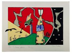 MARTIN BRADLEY (1931-2023) - UNTITLD LITHOGRAPH WITH CAT