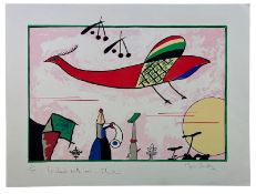 MARTIN BRADLEY (1931-2023) - UNTITLED LITHOGRAPH WITH PLANE