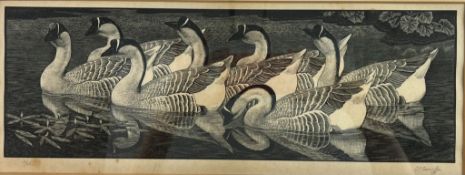 CHARLES FREDERICK TUNNICLIFFE (1901-1979) - CHINESE GEESE - ENGRAVING SIGNED IN PENCIL
