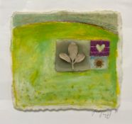 SARAH LEGG (LUGG) - UNTITLED COLLAGE ON HAND-MADE PAPER, 1995