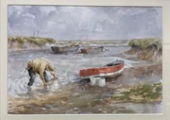 J M PICKIN ( 20TH CENTURY) - WATERCOLOUR ON PAPER PAINTING
