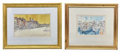 JOHN F. PALMER (BRISTOL SAVAGES) - TWO WATERCOLOUR & INK PAINTINGS
