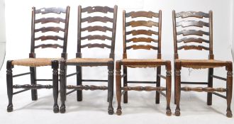 EARLY 20TH CENTURY OAK LADDERBACK DINING CHAIRS