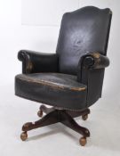 20TH CENTURY LEATHER OFFICE DESK CHAIR