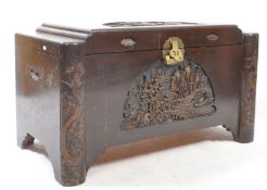 MID CENTURY CHINESE CAMPHORWOOD BLANKET BOX CHEST