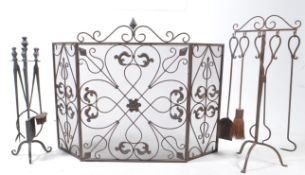 COLLECTION OF 20TH CENTURY FIRESIDE ACCESSORIES