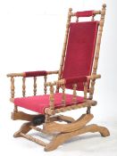 VICTORIAN 19TH CENTURY BOSTON ROCKER / ROCKING ARMCHAIR