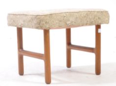 BRITISH MODERN DESIGN - MID CENTURY TEAK WOOD FOOTSTOOL