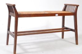 VICTORIAN 19TH CENTURY ARTS & CRAFTS RATTAN DUET PIANO STOOL / WINDOW SEAT